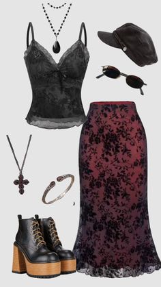 Whimsigoth outfit #outfitinspo #vintage #autumn #whimsigoth Witchcore Fashion, Vintage Autumn, Spring Fits, Aesthetic Outfits, Alternative Fashion, Aesthetic Clothes