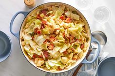 a large pot filled with food on top of a table