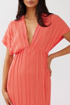 Shop the Astor Batwing Accordion Pleat Dress Watermelon | Selfie Leslie Pleat Dress, Selfie Leslie, Yellow Bridesmaid Dresses, Purple Bridesmaids, Yellow Bridesmaids, Red Bridesmaids, Veil Hairstyles, Green Bridesmaid, Lace Bodycon Dress