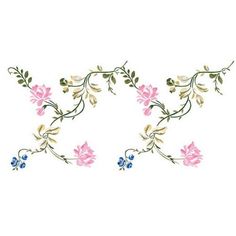 the letter k is made up of pink flowers and green leaves on a white background