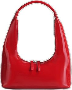 Handheld Baguette Bag With Zipper For Shopping, Trendy Red Baguette Bag For Daily Use, Trendy Red Leather Baguette Bag, Shopping Baguette Bag With Zipper Closure, Casual Red Hobo Bag With Zipper Closure, Trendy Red Baguette Bag, Red Trendy Baguette Shoulder Bag, Trendy Red Baguette Bag For Shopping, Red Trendy Shoulder Baguette Bag