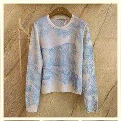 Autumn And Winter Tiger Jacquard Women Knitted Pullover Sweater Long Sleeve Soft Knitwears Luxury Casual Tops Blue Jacquard Knit Sweater For Fall, Blue Jacquard Knit Sweater, Blue Jacquard Knit Tops, Brandy Melville Sweatshirt, Snoopy Sweater, Unicorn Sweater, Boxy Sweater, Loose Knit Sweaters, Jacquard Sweater