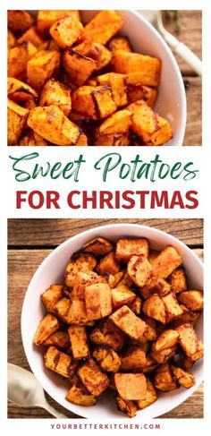 sweet potatoes for christmas with text overlay