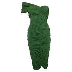 Lanvin, Green draped dress with one shoulder, could be worn multiple ways. The item is in very good condition. (As seen on the runway in 2012). • CONDITION: very good condition • SIZE: IT40 - XS • MEASUREMENTS: length 95 cm, width 39 cm, waist 30 cm (the item is stretchy so measurements could differ a little) • MATERIAL: 75% acetate 20% polyamide 5% elastane • CARE: dry cleaning • COLOR: green Green Dress Haute Couture, Luxury Green Draped Mini Dress, Green Pre-draped Ruched Dress, Luxury Green Pre-draped Evening Dress, One Shoulder Evening Dress, Dress With One Shoulder, Moda Operandi Green Dress, Green Drapes, Jeanne Lanvin