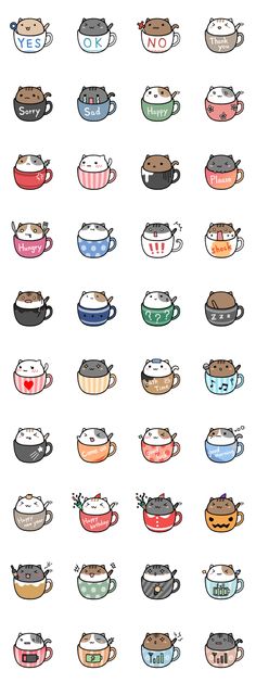 an image of coffee cups with cats on them