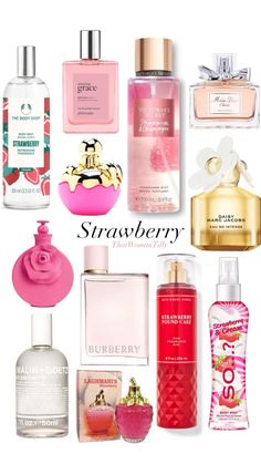 #strawberry#perfume#perfumesforwomen#notes#fragrance#bodycare#spray#thatwomantilly Strawberry Body Spray, Strawberry Perfume Aesthetic, Perfume Collection Fragrance Body Spray, Strawberry Scented Perfume, Best Strawberry Perfume, Strawberry Vanilla Perfume, Strawberry Sent, Strawberry Scented Products, Sweet Perfumes For Women