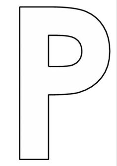 the letter p is shown in black and white