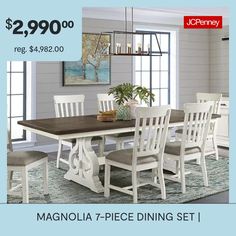 a dining room table and chairs with the price $ 2990 00 reg $ 399 00