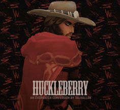 a man wearing a hat and scarf with the words huckleberry on it