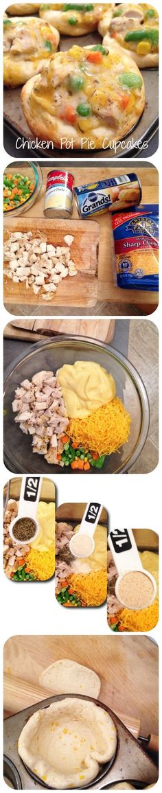 several different types of food being prepared on trays