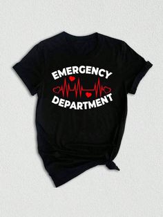 an emergency department t - shirt with heartbeats on it