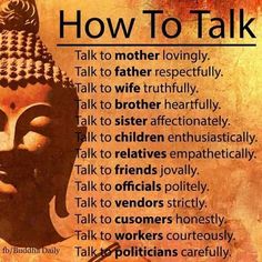 a buddha statue with the words how to talk on it