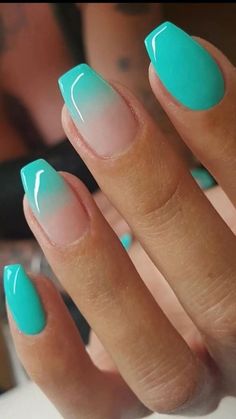 Fun Nails Colors, Pretty Colors For Nails, Pretty Summer Nail Designs, Neon Ombre Nails Short, Cute Nails For Vacation Simple, Single Color Gel Nails, Nail Inspo For Vacation, Square Gel Nails Summer, August Nails Acrylic