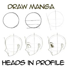 how to draw manga heads in profile