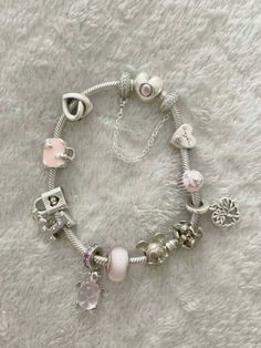 Charm Bracelets For Girls, Girly Bracelets, Dope Jewelry Accessories, Crystal Bead Jewelry, Wrist Jewelry