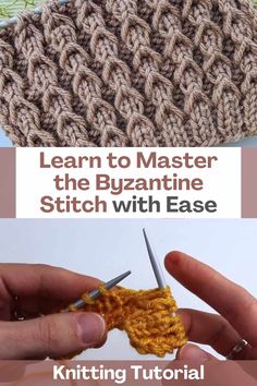 two pictures with the words learn to master the buzzatine stitch with ease