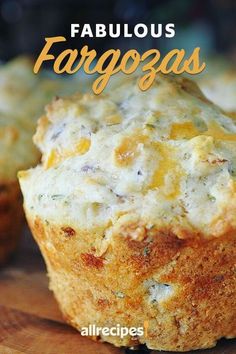 a close up of a muffin on a wooden surface with the title fabulous fargoas