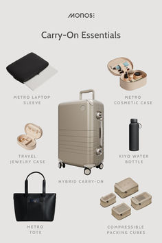 the contents of a carry - on suitcase are shown with their names and description information