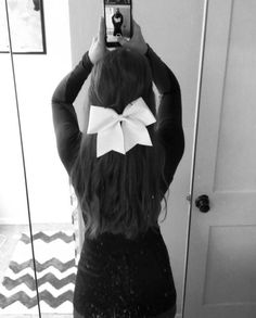 High Pony With Bow Cheer, Low Half Up Half Down Cheer, Cheer Half Up Half Down, Half Up Half Down Hair Cheer, Cheer Hairstyles Half Up Half Down, Cheer Half Up Half Down Hair, Half Up Half Down Cheer Hair, Cheerleading Hairstyles With Bows