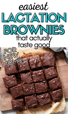 New moms, listen up! These Lactation Brownies start with boxed brownie mix to make the easiest lactation snack ever that actually TASTES good. They're very easy to make in one bowl and make the best snack for new moms who are nursing or pumping. If you're looking for snacks to increase your milk supply, try these lactation brownies with proven ingredients to boost milk supply that are easy to find. A great gift to bring over to breastfeeding moms or moms who are pumping. Lactation Brownies, The Mom Friend, Nursing Foods, Milk Supply Foods, Healthy Breastfeeding Snacks, Food For Breastfeeding Moms, Breastfeeding Nutrition