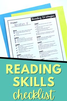 reading skills checklist with text overlay that reads reading skills checklist