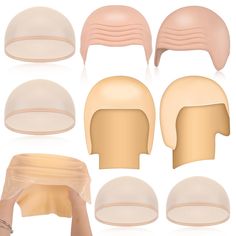 PRICES MAY VARY. Cosplay Bald Costume Set: you will receive 2pcs forehead wrinkled bald caps, 2pcs makeup latex bald caps and 4 pcs elastic hair nets, nice combination and enough quantity to meet your dressing needs, and you can share them with family and friends Quality Material: these bald head caps are made of quality stretchy latex, which fit various sizes of head, not easy to rip, smooth and comfortable to wear; With light rubber fragrance, give you good feeling of wearing experience; They Bald Caps, Head Types, Bald Cap, Shaving Your Head, The Giant Peach, Forehead Wrinkles, Hair Nets, Good Feeling, Cosplay Accessories