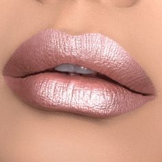 nude metallic matte liquid lipstick #makeup Cosmetic Vanity, Winter Lip Color, Pretty Lips, Vampy Lips, Shimmer Lipstick, High Shine Lip Gloss, Metallic Lips, Sweet Lips, Lipstick Art