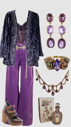 Purple Hippie Aesthetic, Winter Whimsigoth Outfits, Purple Academia Aesthetic, Purple Whimsigoth, Purple Academia, Pink Alternative Fashion, Witchy Clothes, Witchy Fashion