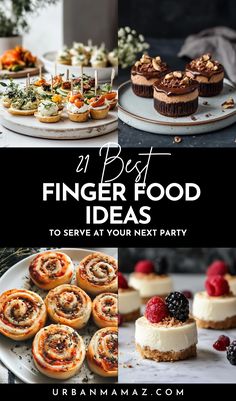 Finger Food Ideas to Serve at Your Next Party Easy Appetizers For A Big Party, Bridal Party Finger Foods, Pick Up Party Food, Easy Work Snacks Parties, Easy Delicious Finger Foods, Best Tea Party Foods, Simple Bridal Shower Finger Foods, Easy Friends Giving Food