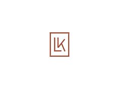 the letter k is made up of two letters in red and brown, on a white background