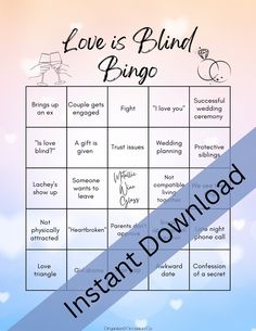 the love is blind bingo game