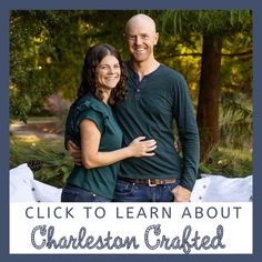 a man and woman standing next to each other with the words, click to learn about charleston