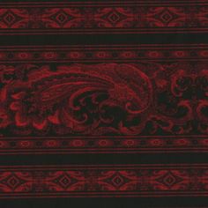 a red and black background with an ornate design