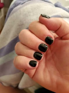 Black Dip Nails Short, Black Nails Men, Black Nail Short, Black Painted Nails, Black Nails Short, Really Short Nails, Band Nails, Plain Nails