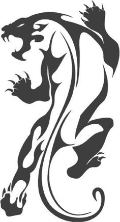 a black and white image of a dragon with its tail curled up in the air