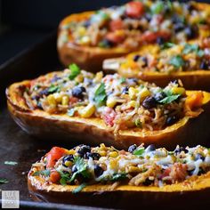 baked stuffed sweet potatoes with mexican rice and black beans