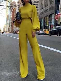 Pola Jumpsuit, Collar Jumpsuit, Gaun Fashion, Jumpsuit Elegant, Jumpsuit Pattern, Jumpsuit Online, فستان سهرة, Bishop Sleeve, Long Sleeve Jumpsuit