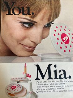 an advertisement for cosmetics with a woman's face