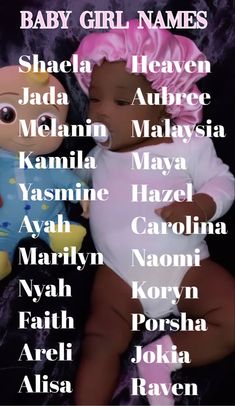 a baby girl names poster with her name in the middle and other names on it