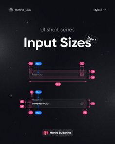 the text reads u - short series output sizes, and is displayed in pink on a black background