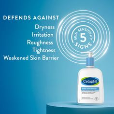 Be kind to your sensitive skin with CETAPHIL Gentle Skin Cleanser, a creamy, non-foaming daily facial cleanser that's ideal for dry to normal skin types. This gentle yet effective face wash uses micellar technology to remove dirt, makeup and impurities while hydrating the skin, helping to keep your skin's natural pH balance in check. Formulated with a new blend of key ingredients: hydrating glycerin, panthenol (vitamin B5) to hydrate, soothe and preserve the skin barrier, and niacinamide (vitami Cetaphil Face Wash, Hydrating Face Wash, Oily Sensitive Skin, Daily Facial Cleanser, Gentle Skin Cleanser, Skin Cleanser, Smooth Skin Texture, Foaming Face Wash, Skin Essentials