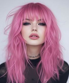 Embrace a soft and cute look with peach pink hair and baby bangs. Visit our page for tips on achieving this sweet and playful style. Save this pin for an adorable new look! #PeachPink #BabyBangs #CuteHair Short Pink Hair With Bangs, Short Hair Flat Iron, Peach Pink Hair, Celebrities Hairstyles, Hair Flat Iron