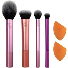 Return Policy Fast Delivery Trusted seller Everyday Essentials Kit, Makeup Brush Set With 2 Makeup Blending Sponges, For Product Description Everyday Essentials Set includes: (1) RT 400 brush, (2) RT Miracle Complexion Sponges, (1) RT 300 brush, (1) RT 402 brush, and (1) RT 200 brush UltraPlush Synthetic Bristles Your one and done set for everyday makeup looks that doubles as the perfect holiday gift Prestige Performance, 100% Cruelty-Free and Vegan Use makeup beauty sponge wet for a dewy glow a Brushes For Eyeshadow, Beauty Blender Real Techniques, Essential Makeup Brushes, Makeup Blender Sponge, Real Techniques Brushes, Travel Gift Set, Makeup Blending, Makeup Blender, Makeup Brush Kit