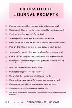 80 powerful gratitude list journal prompts for practicing daily gratitude! These are easy to follow gratitude journal prompts ideas list that will help you to make you uncover how grateful you are in daily life. 80 Gratitude list ideas journal prompts to discover your happy life. Being grateful for everything you have been blessed with. Daily journaling ideas through answering gratitude prompts will help you to reach life goals Guided Gratitude Journal, Grateful List Ideas, Gratitude Prompts Journals, How To Practice Gratitude, Graditute Journals Ideas