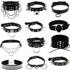 Jóias Body Chains, Goth Choker Necklaces, Spiked Choker, Punk Choker, Grunge Necklace, Gothic Choker Necklace, Harajuku Punk, Goth Choker, Cosplay Jewelry