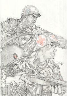 Soldier Art Drawing, Drawing Of Soldier, Solider Sketch, Ww2 Drawings, Soldier Sketch, Military Drawing, Sgt Rock, Military Drawings, Combat Art