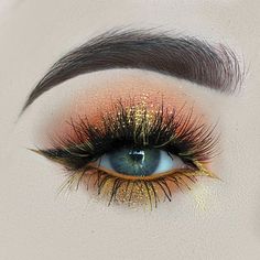 Lashes for days on @beautybypaisley in our #PixieLuxeLashes & #BambieLashes stacked! The ultimate customized lash. Repost:☀️Products☀️ @katvondbeauty mi vida loca remix palette ☀️ @mehronmakeup gold metallic powder mixed with lit glitter base for liner☀️ @litcosmetics Liberace glitter s3 ☀️ @sugarpill for the cute individual yellow lashes☀️ @makeupforeverofficial flash palette set with eyeshadow for the waterline ☀️ @houseoflashes Bambi and pixie luxe stacked together Orange Makeup, Makeup Drawing, House Of Lashes, Fabulous Fall, Kiss Makeup, Makeup Goals, Make Me Up, Eye Make, Love Makeup