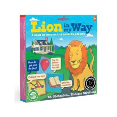 the children's book lion in my way is shown with an image of a house and