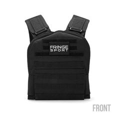 a black back pack with the words fringe sport written on it