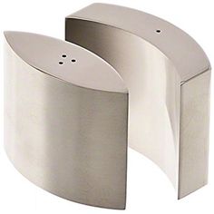 two stainless steel wall mounted toilet paper holders with holes in the middle and one on each side